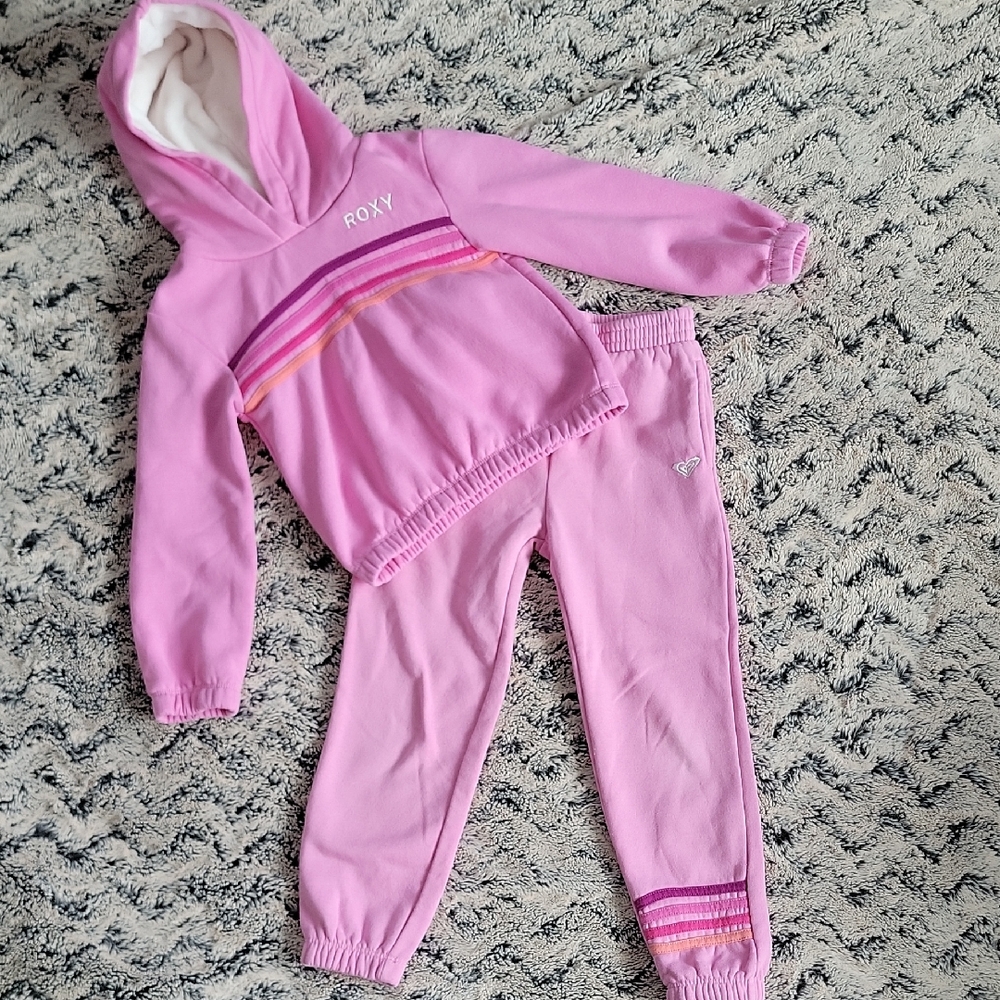 Roxy Pink Girls Hoodie and Jogger Set